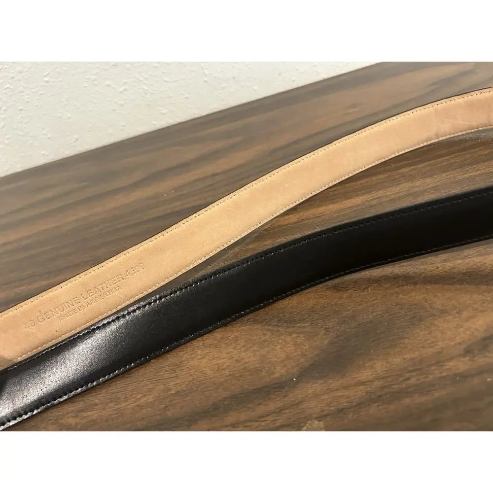 Genuine Leather 4500 Classic‎ Black Belt Men's Size 46 Argentina Gold Buckle